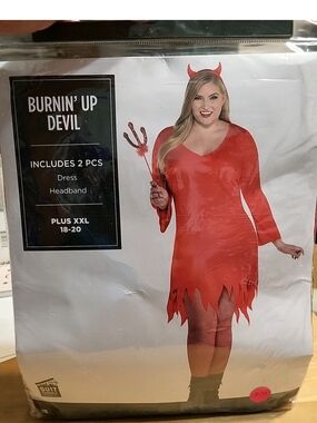 Devilish Burning Up Sexy Devil Adult Costume Size 18-20 #3077#4462